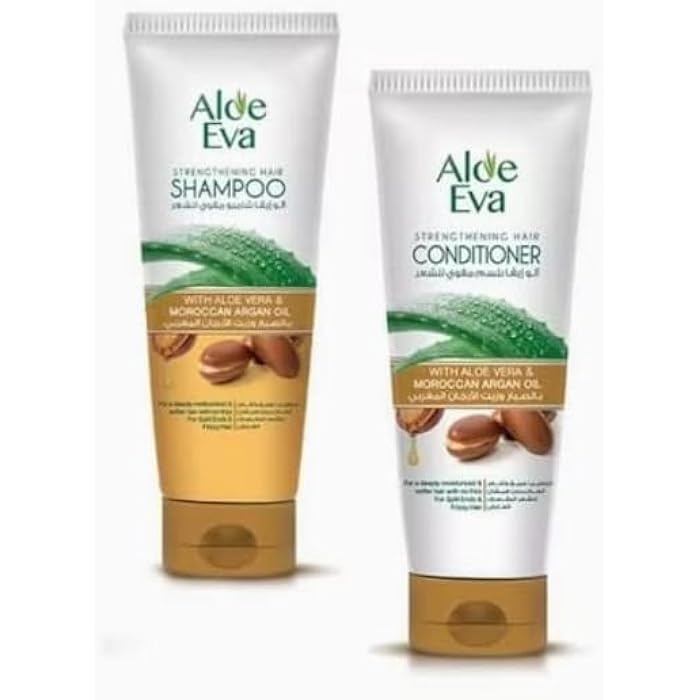 Strengthening Shampoo + Conditioner with Aloe Vera and Argan Oil of Morocco 230ml - Image 1